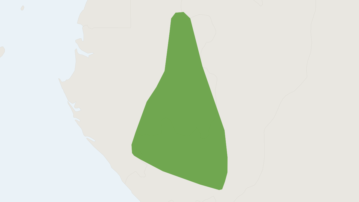 Range map of the Forest Horseshoe Bat (Rhinolophus silvestris)