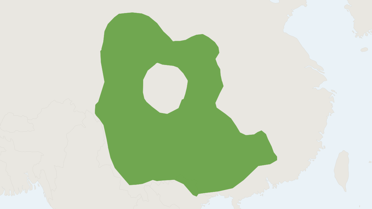 Range map of the Forest Musk Deer (Moschus berezovskii)