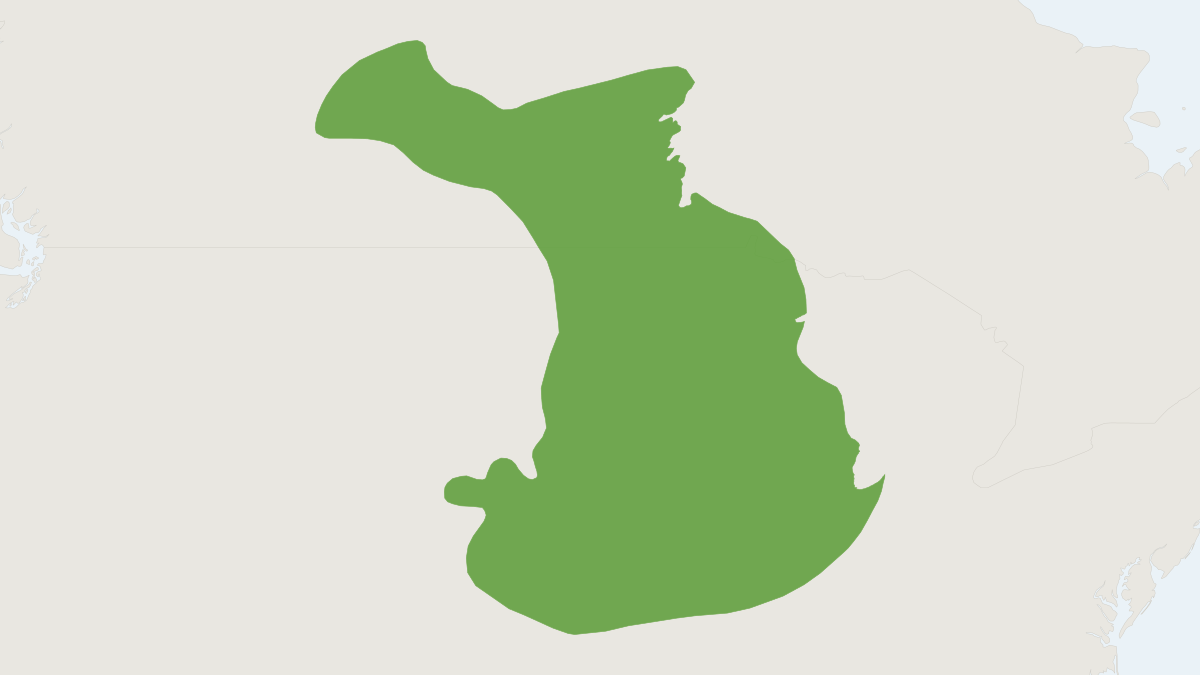 Range map of the Franklin's Ground Squirrel (Poliocitellus franklinii)