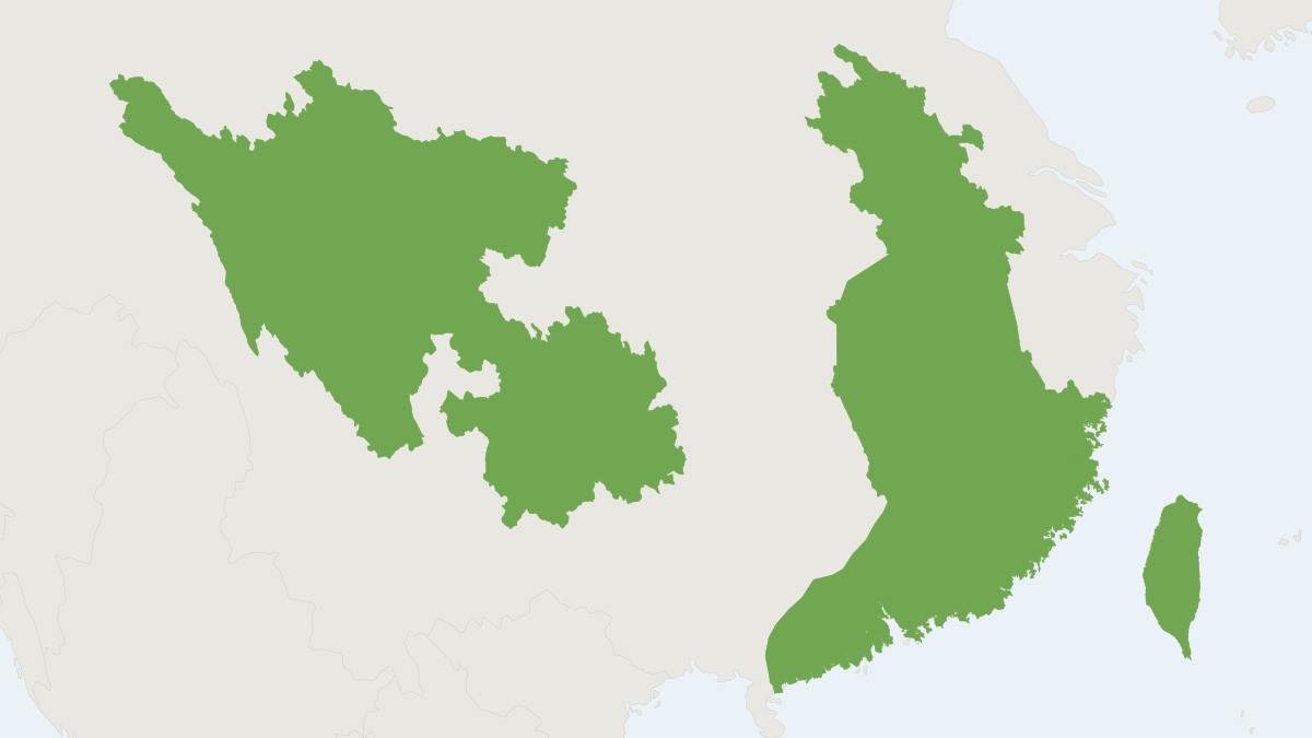 Range map of the Fraternal Myotis (Myotis frater)