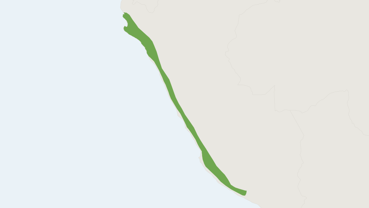 Range map of the Friendly Leaf-eared Mouse (Phyllotis amicus)