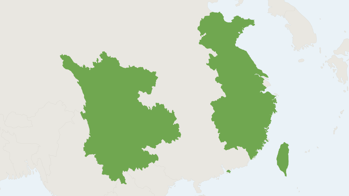 Range map of the Fringed Long-footed Myotis (Myotis fimbriatus)