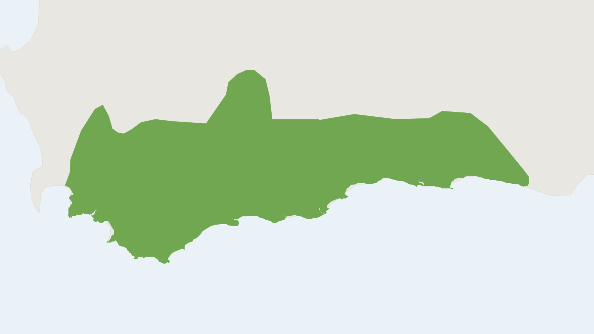 Range map of the Fynbos Golden Mole (Amblysomus corriae)
