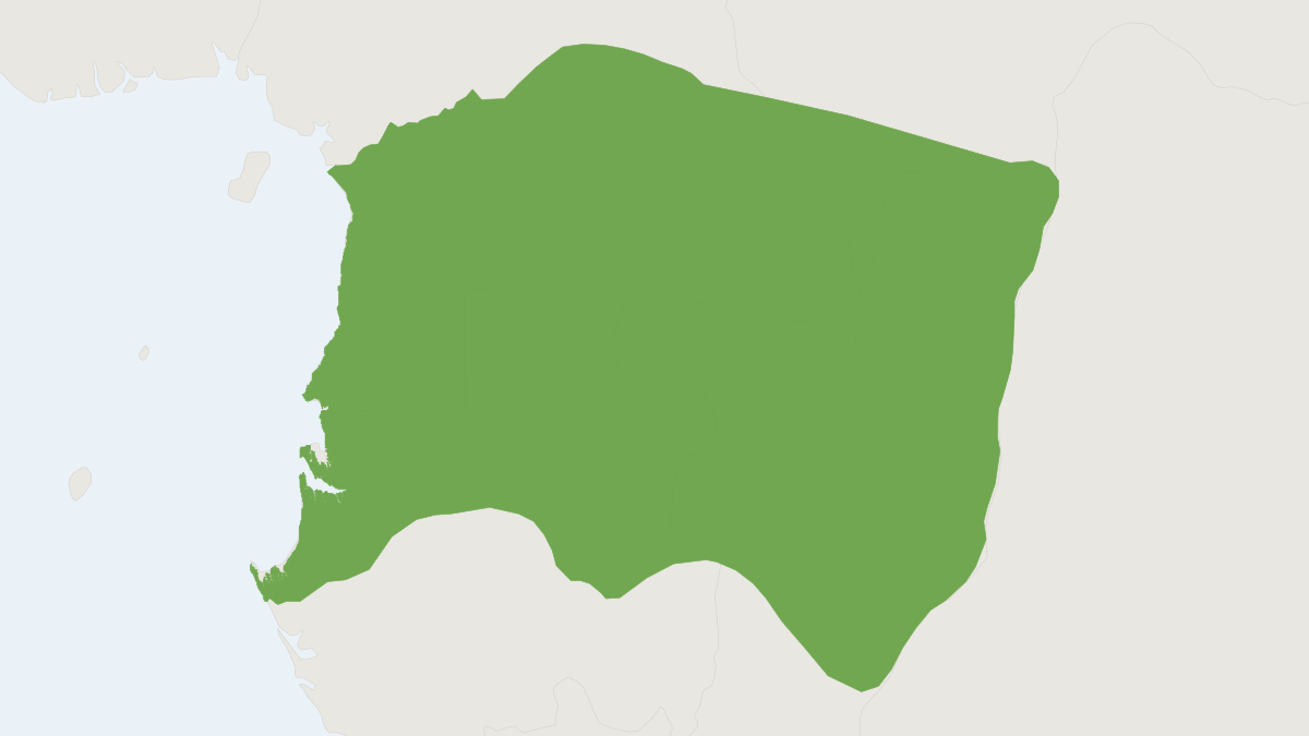 Range map of the Gabon Squirrel Galago (Sciurocheirus gabonensis)