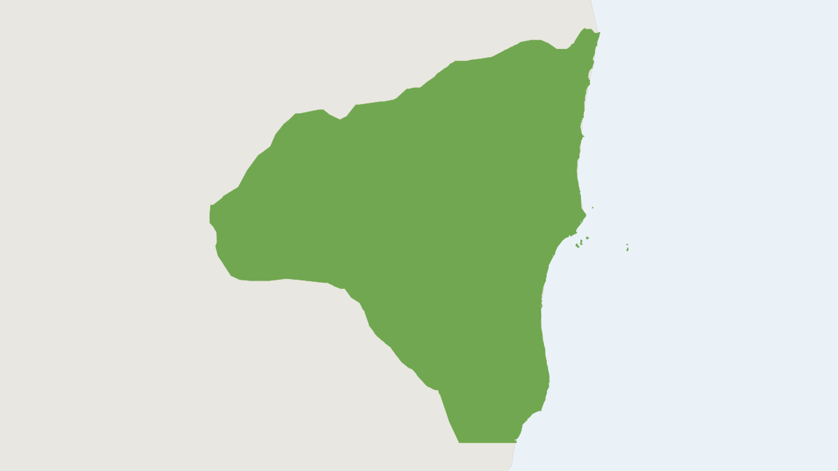 Range map of the Geoffroy's Tufted-ear Marmoset (Callithrix geoffroyi) covering Brazil