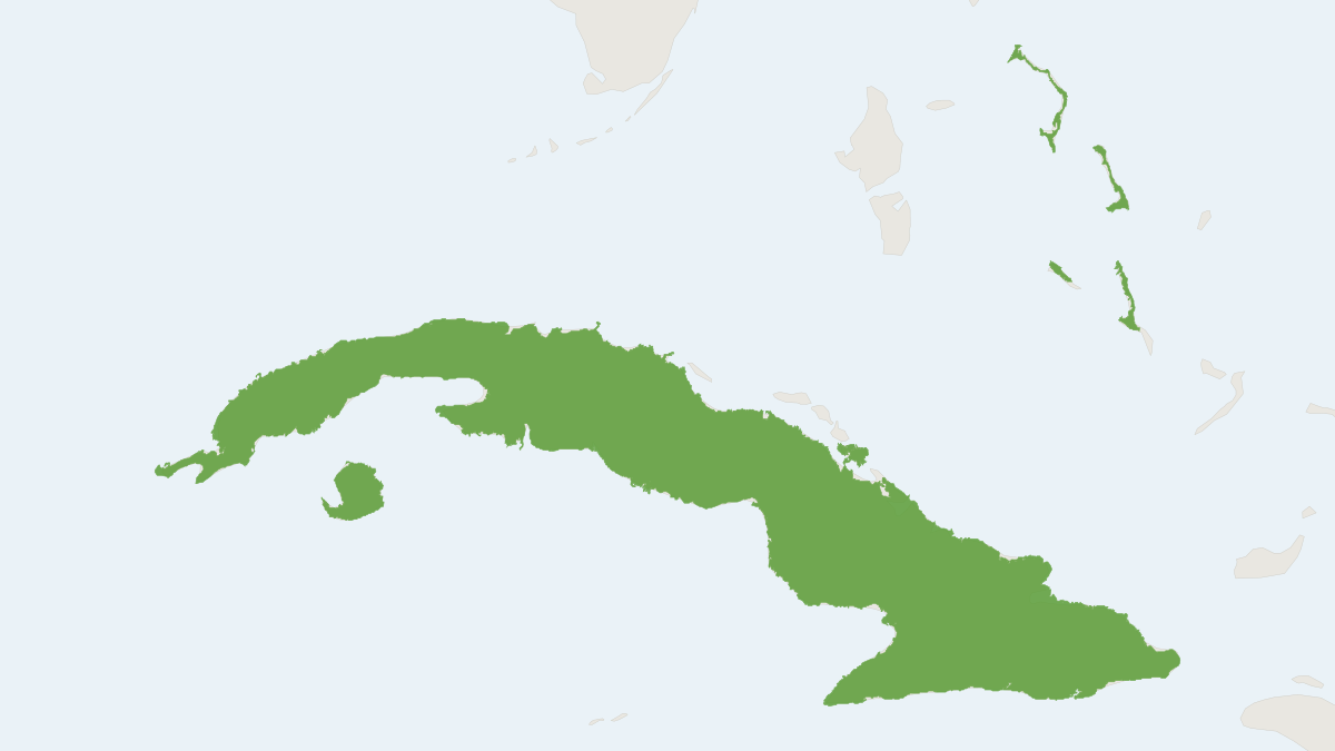 Range map of the Gervais's Funnel-eared Bat (Nyctiellus lepidus)
