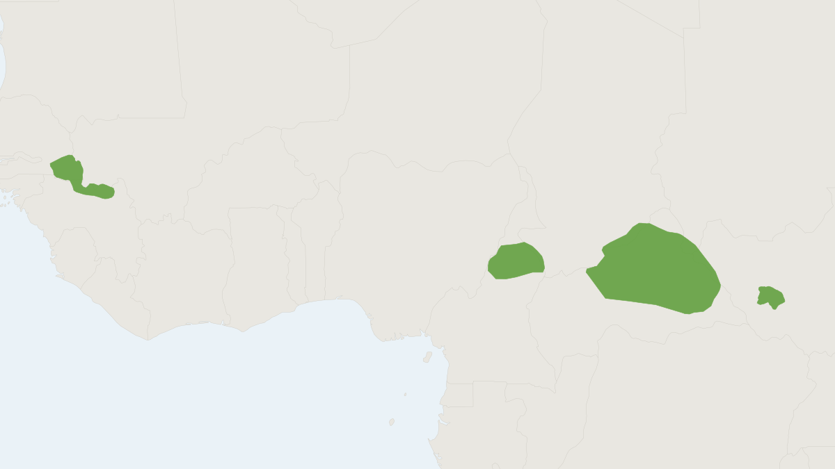 Range map of the Giant Eland (Tragelaphus derbianus)
