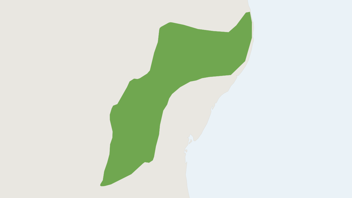 Range map of the Golden Atlantic Tree Rat (Phyllomys blainvillii)