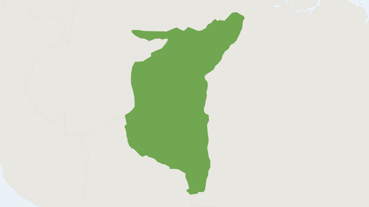 Range map of the Golden-backed Squirrel Monkey (Saimiri ustus)