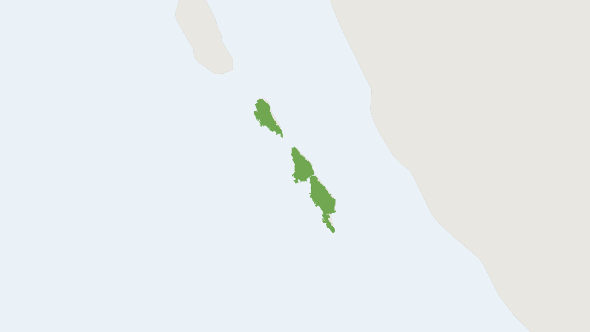 Range map of the Golden-bellied Mentawai Island Langur (Presbytis potenziani)