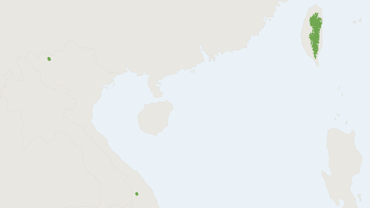 Range map of the Golden-tipped Tube-nosed Bat (Harpiola isodon)