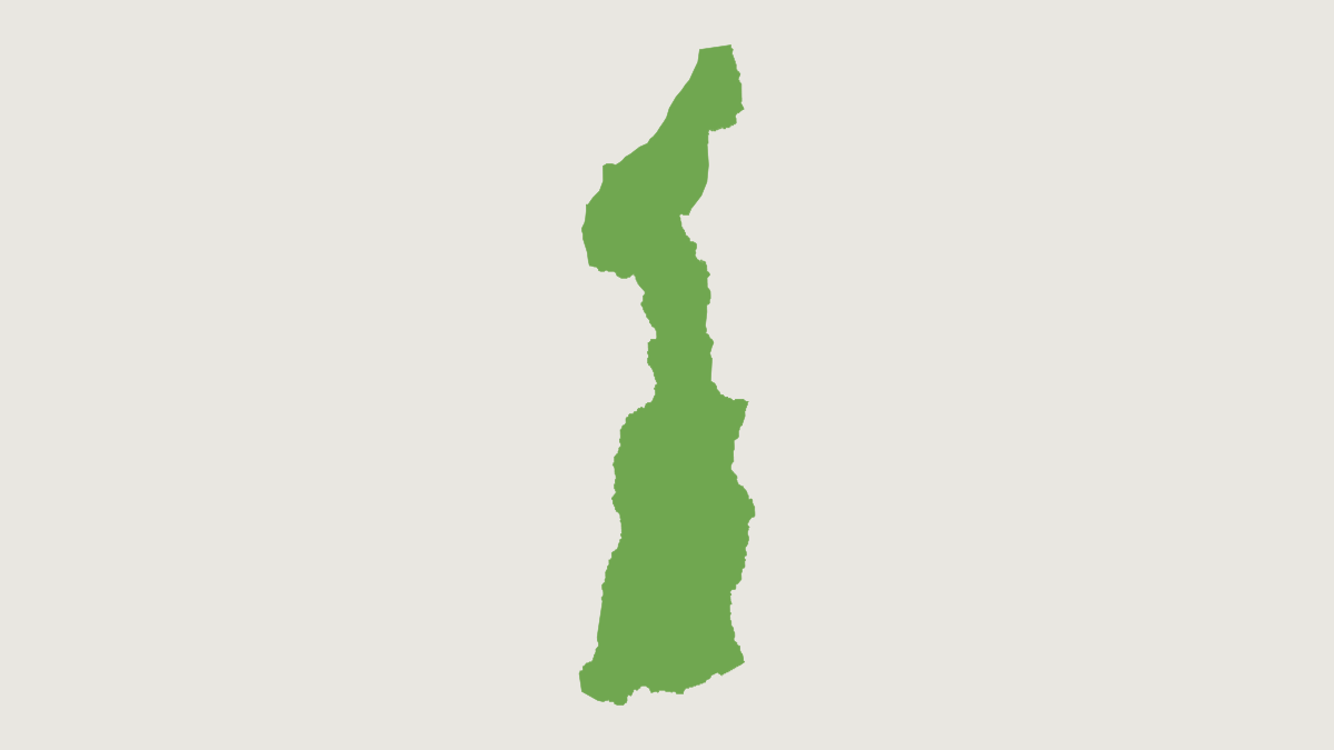 Range map of the Golden-white Bare-ear Marmoset (Mico leucippe)
