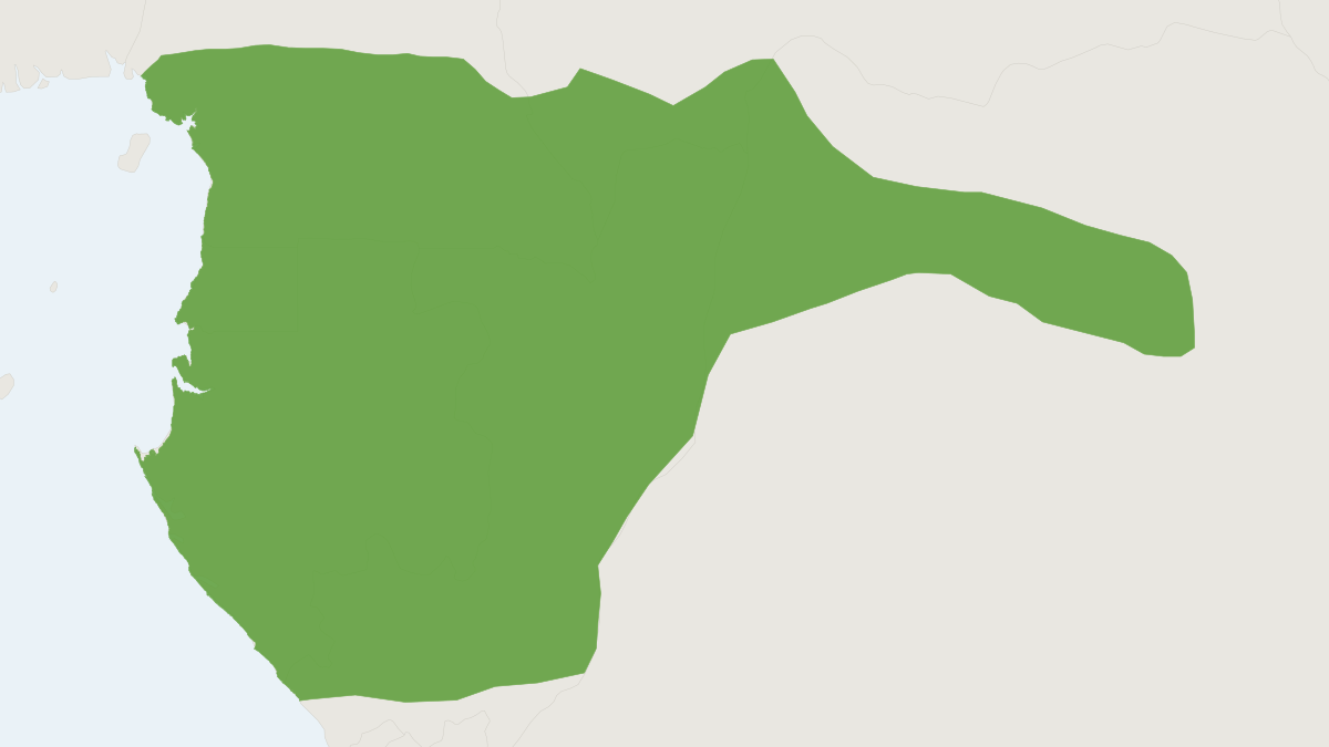 Range map of the Goliath Shrew (Crocidura goliath)