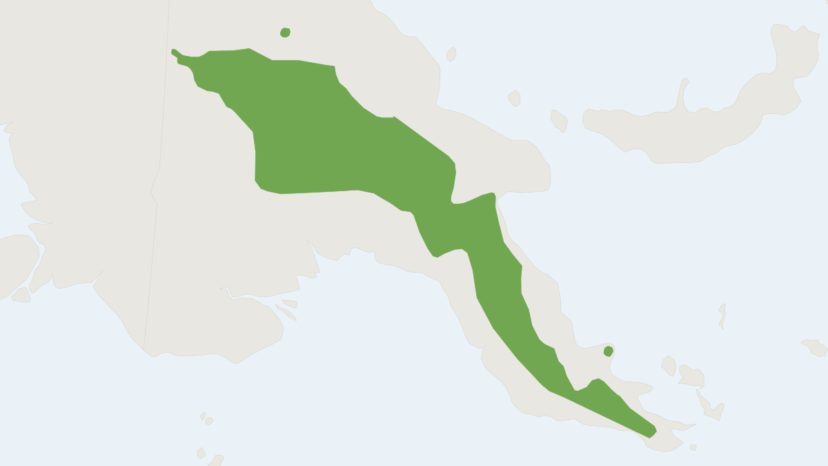 Range map of the Goodfellow's Tree Kangaroo (Dendrolagus goodfellowi)