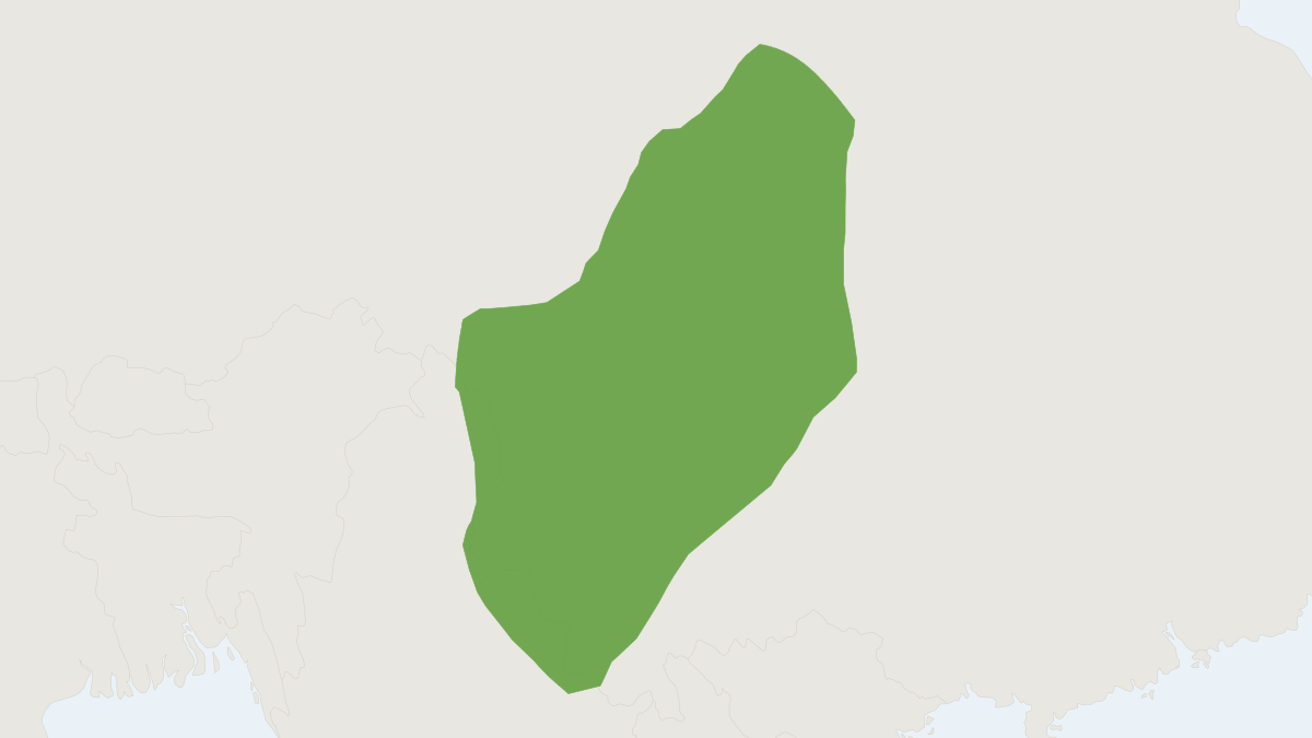 Range map of the Gracile Shrew Mole (Uropsilus gracilis)