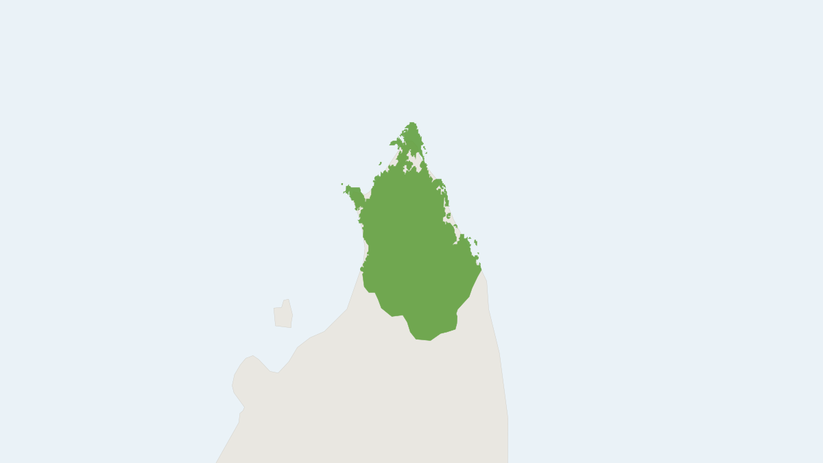 Range map of the Grandidier's Trident Bat (Paratriaenops auritus)