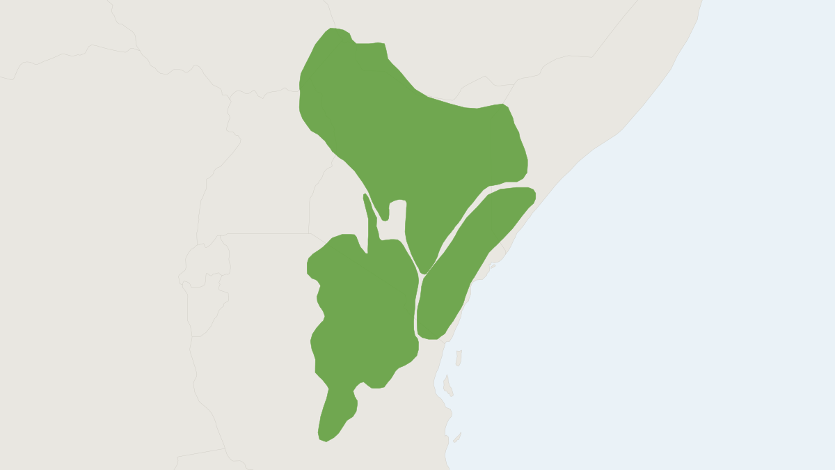 Range map of the Grant's Gazelle (Nanger granti)