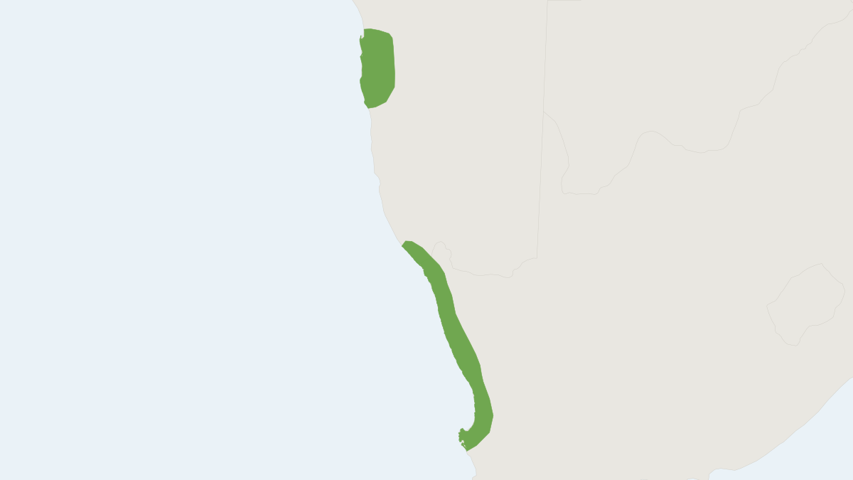 Range map of the Grant's Golden Mole (Eremitalpa granti)