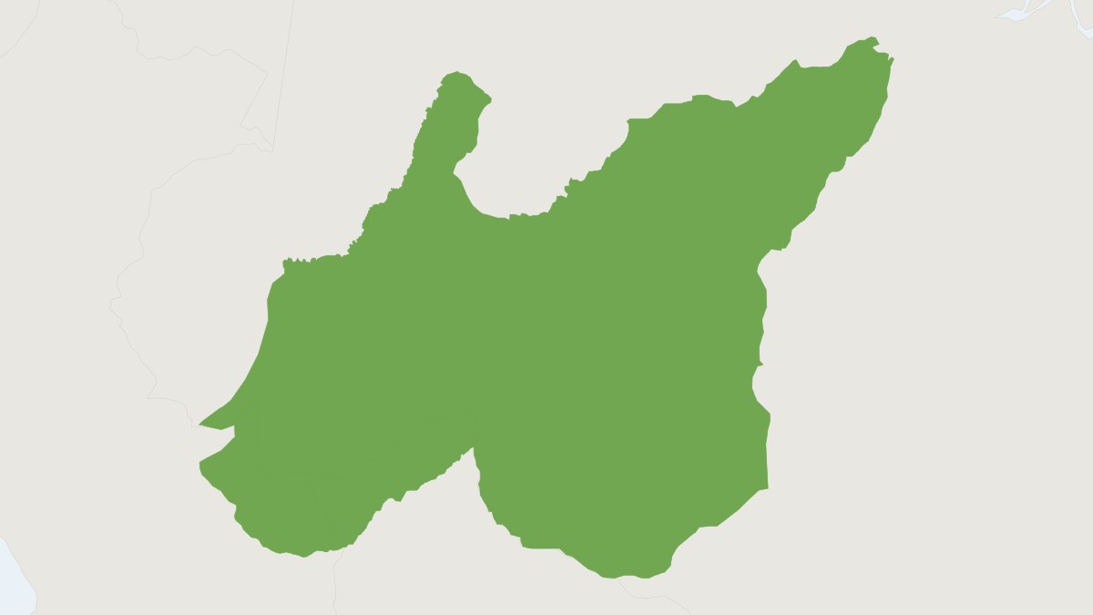 Range map of the Gray’s Bald-faced Saki (Pithecia irrorata)