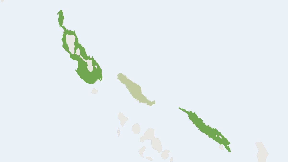 Range map of the Greater Monkey-faced Bat (Pteralopex flanneryi)