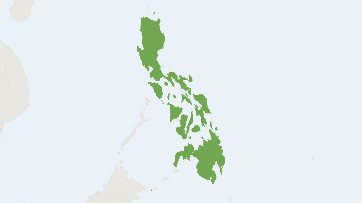 Range map of the Greater Musky Fruit Bat (Ptenochirus jagorii)