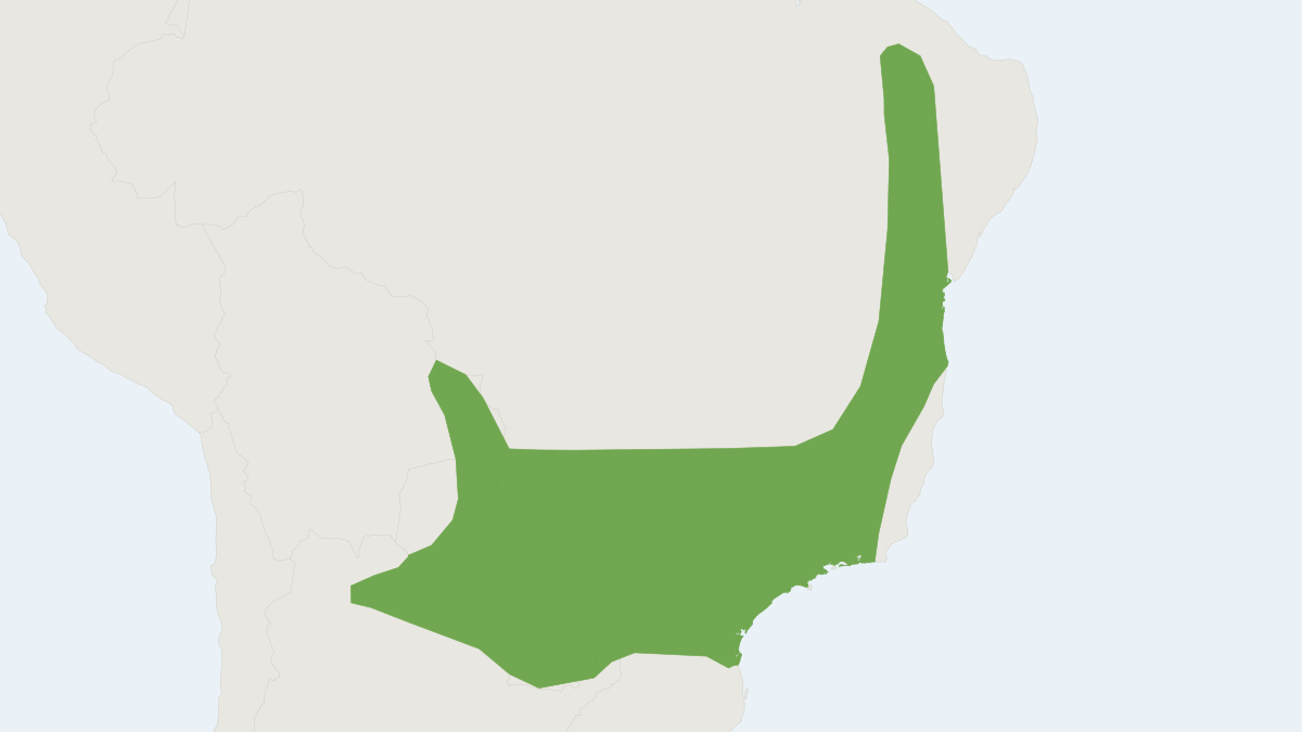 Range map of the Greater Round-eared Bat (Tonatia bidens)