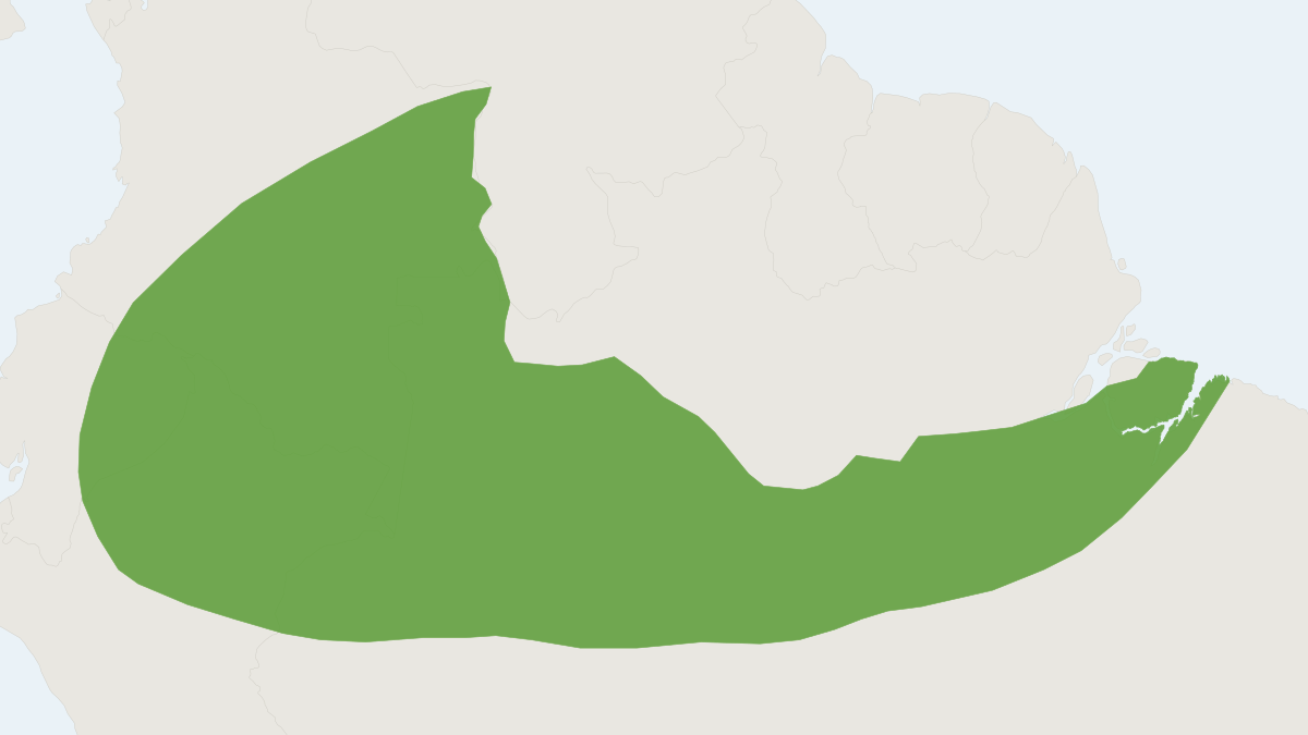 Range map of the Green Acouchi (Myoprocta pratti)