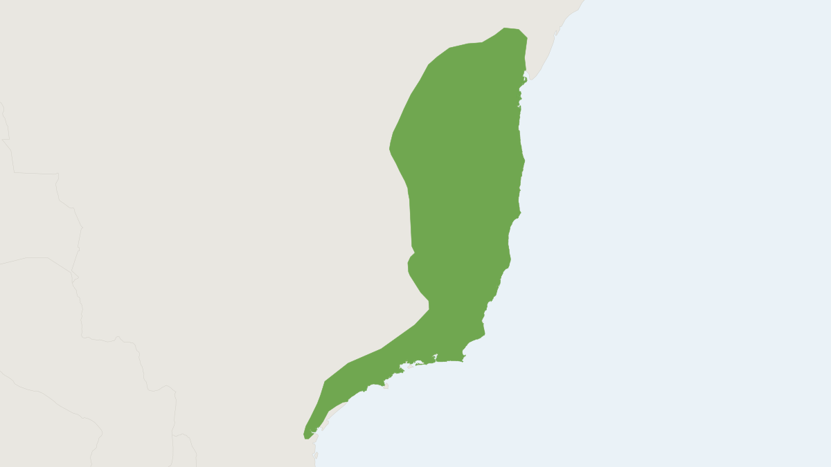 Range map of the Grey Slender Mouse Opossum (Marmosops incanus)