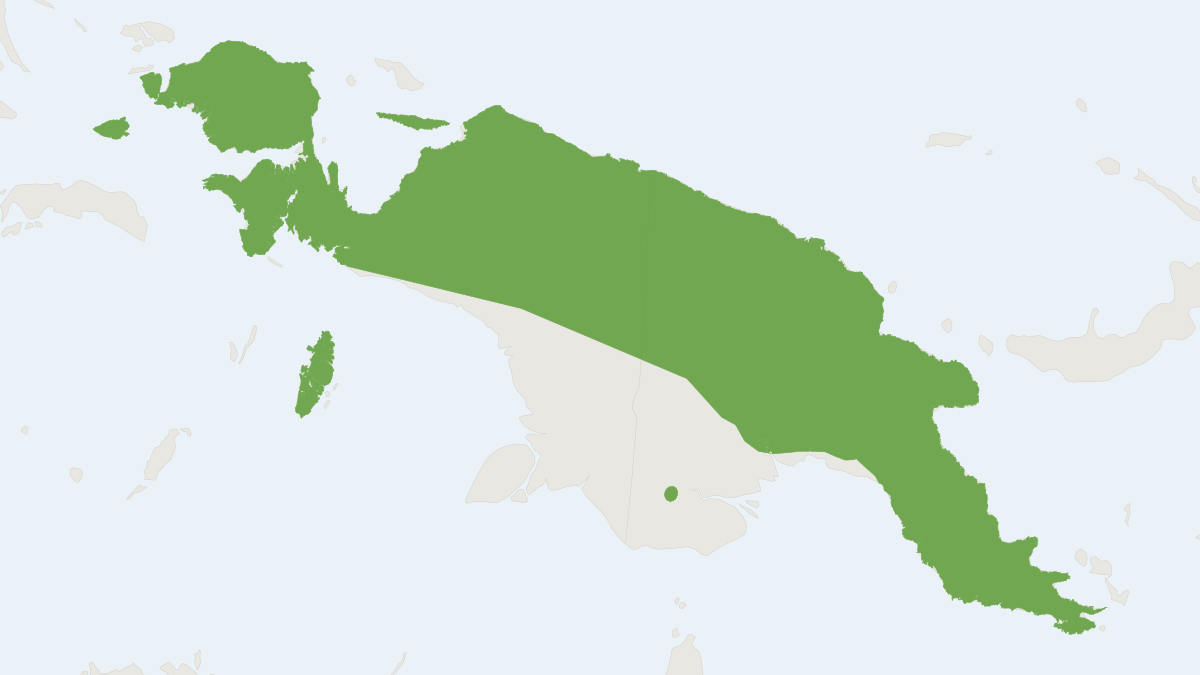 Range map of the Ground Cuscus (Phalanger gymnotis)