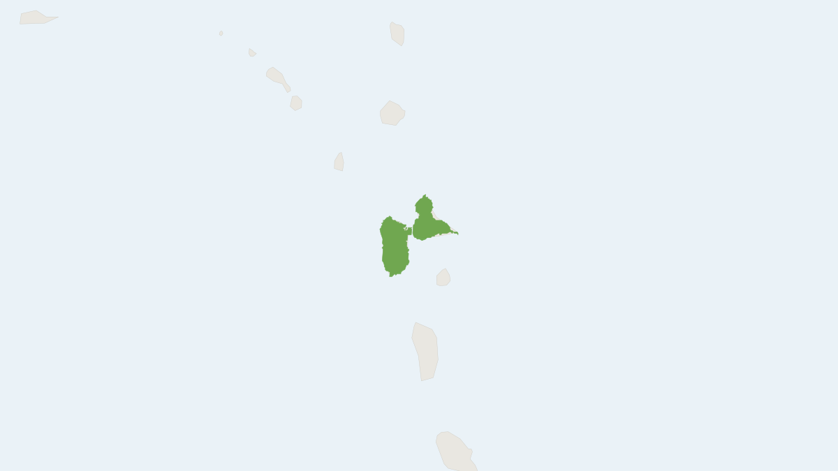 Range map of the Guadeloupe Big Brown Bat (Eptesicus guadeloupensis)