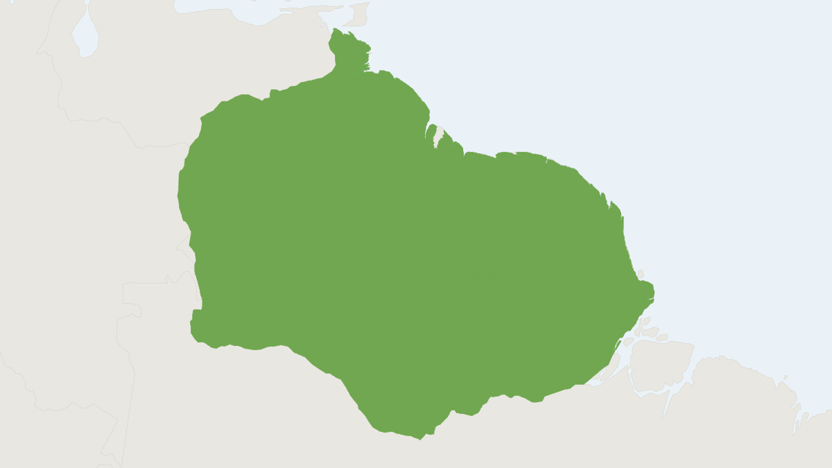 Range map of the Guianan Red Howler Monkey (Alouatta macconnelli)