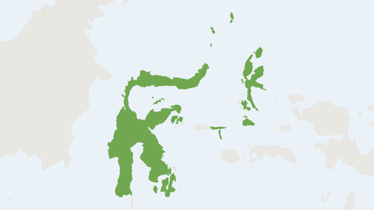 Range map of the Halmahera Naked-backed Fruit Bat (Dobsonia crenulata)