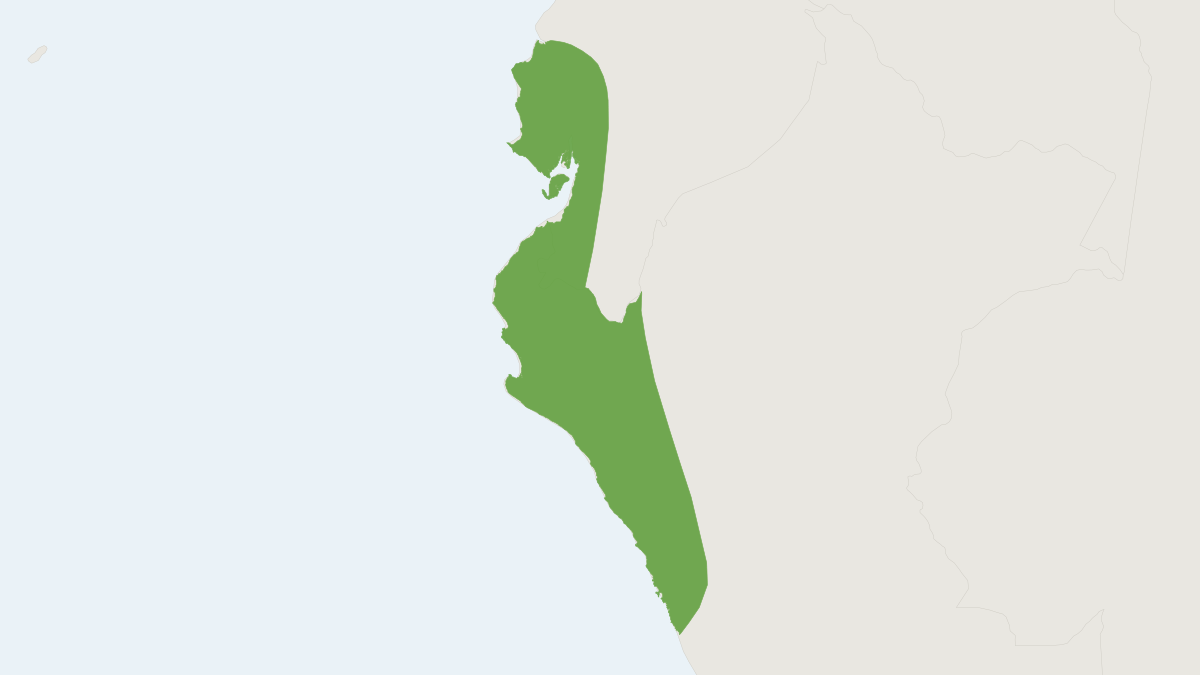 Range map of the Harmless Serotine (Neoeptesicus innoxius)
