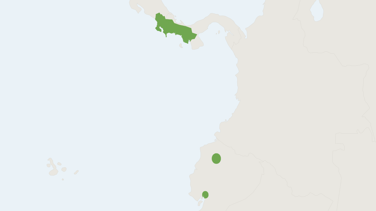 Range map of the Harris's Rice Water Rat (Tanyuromys aphrastus)