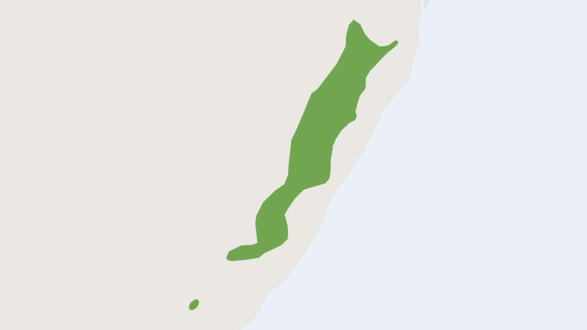 Range map of the Hastings River Mouse (Pseudomys oralis)