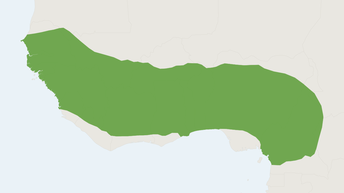 Range map of the Hausa Genet (Genetta thierryi)