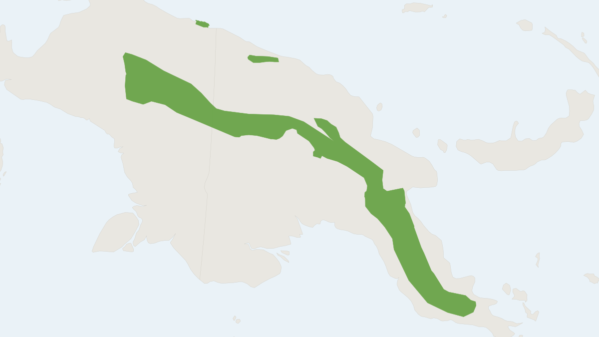 Range map of the Highland Mammelomys (Mammelomys lanosus)