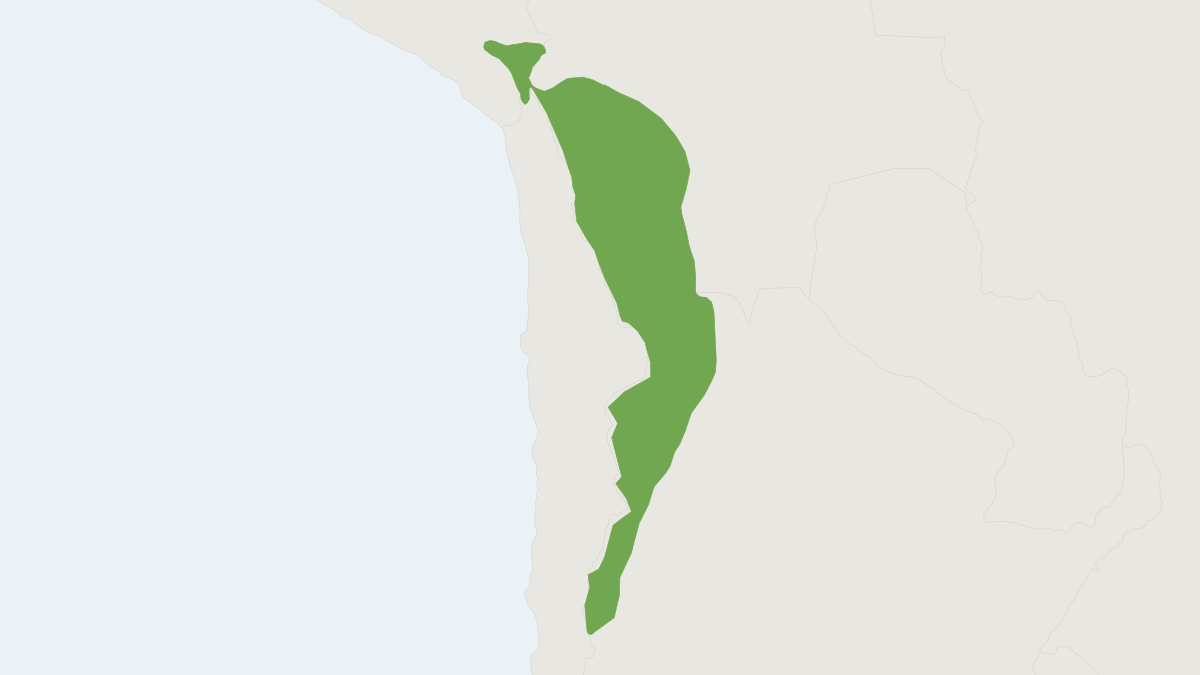 Range map of the Highland Tuco-tuco (Ctenomys opimus)