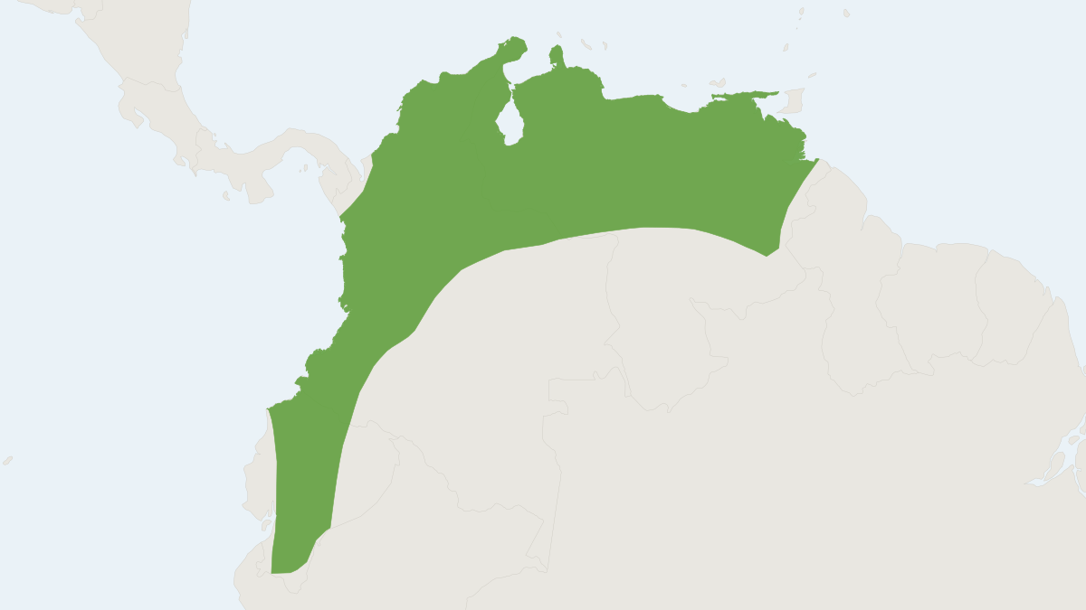 Range map of the Highland Yellow-shouldered Bat (Sturnira ludovici)