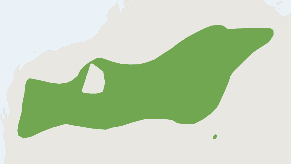 Range map of the Hill's Sheath-tailed Bat (Taphozous hilli)