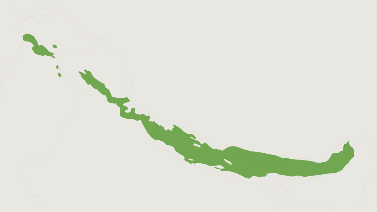 Range map of the Himalayan Goral (Naemorhedus goral)