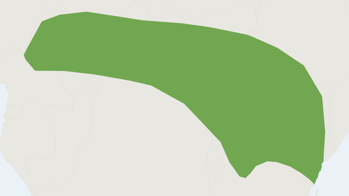 Range map of the Hinde's Rock Rat (Aethomys hindei) covering Ethiopia, Kenya and Tanzania
