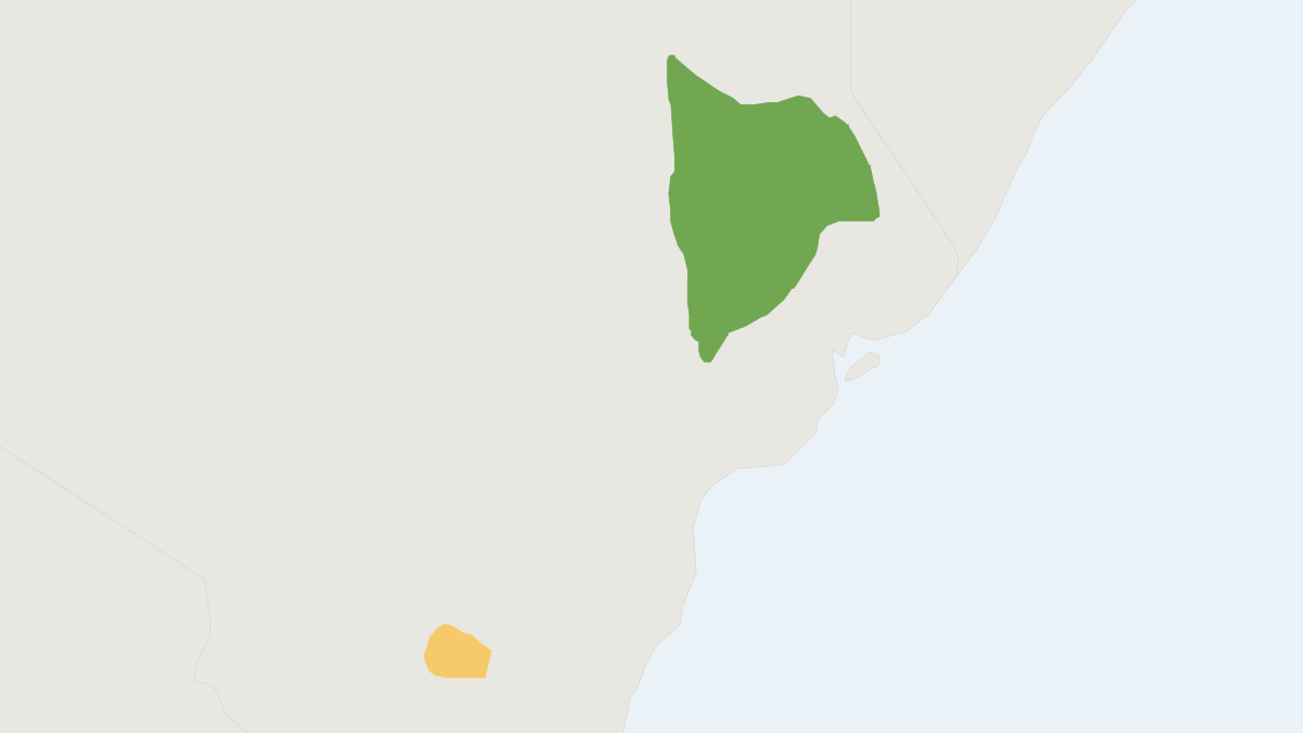 Range map of the Hirola (Beatragus hunteri)