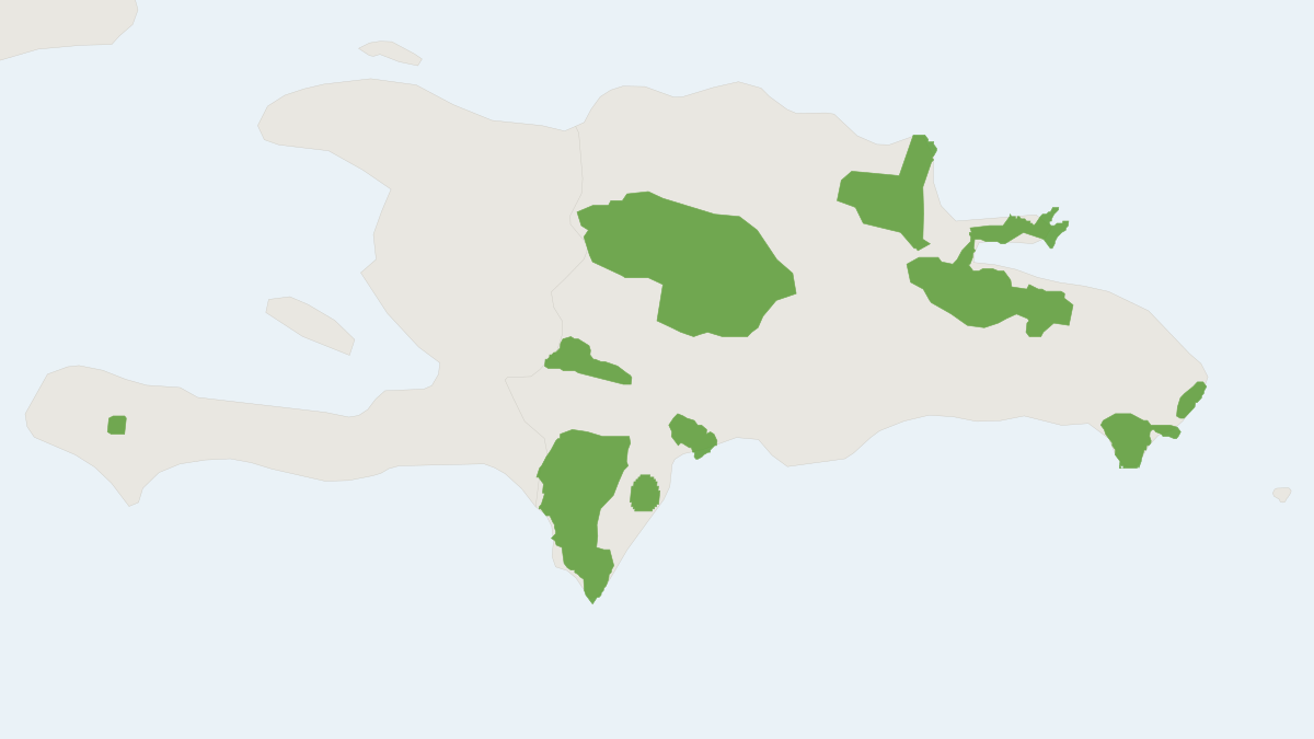 Range map of the Hispaniolan Solenodon (Solenodon paradoxus)