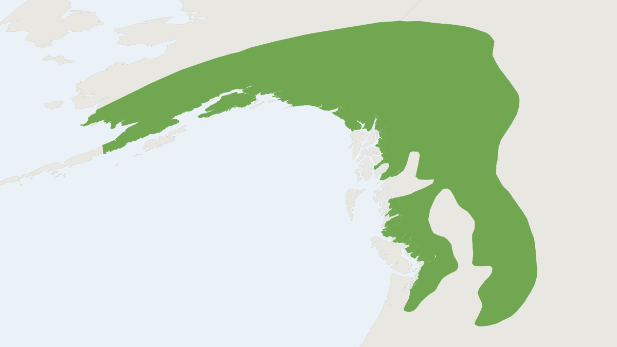 Range map of the Hoary Marmot (Marmota caligata)