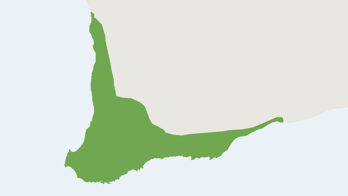 Range map of the Honey Possum (Tarsipes rostratus)