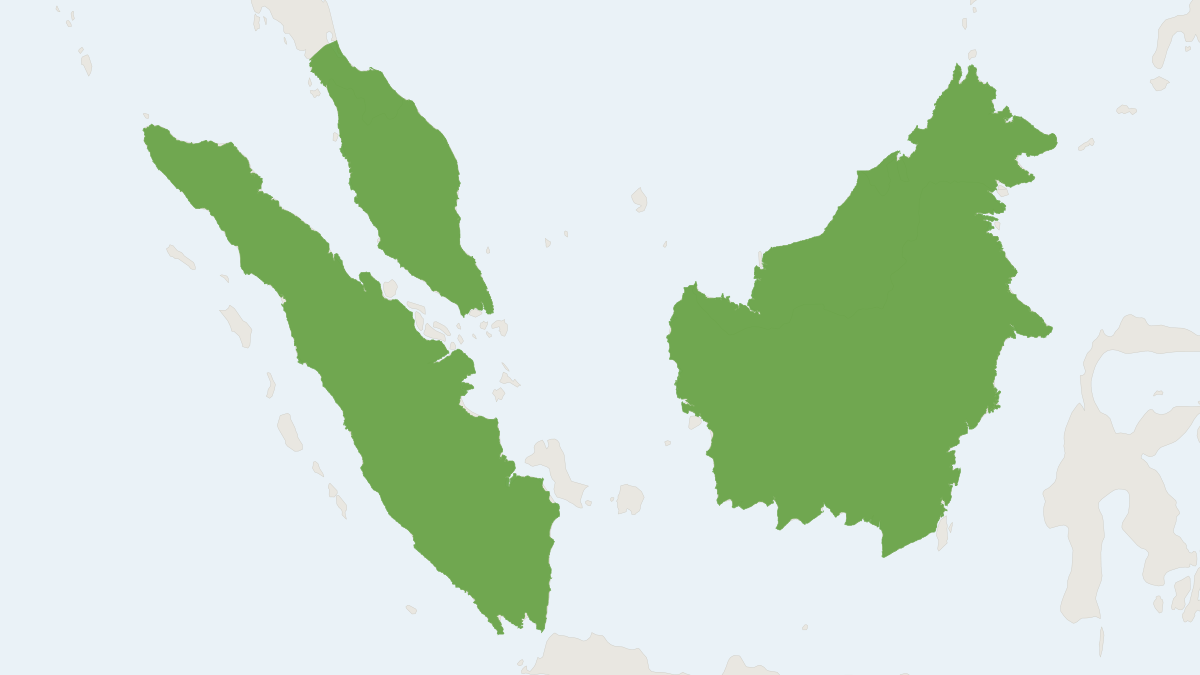 Range map of the Horse-tailed Squirrel (Sundasciurus hippurus)