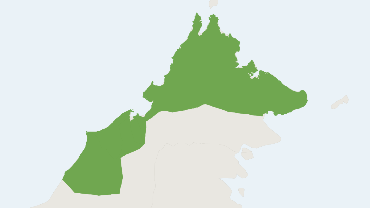 Range map of the Hose's Pygmy Flying Squirrel (Petaurillus hosei)