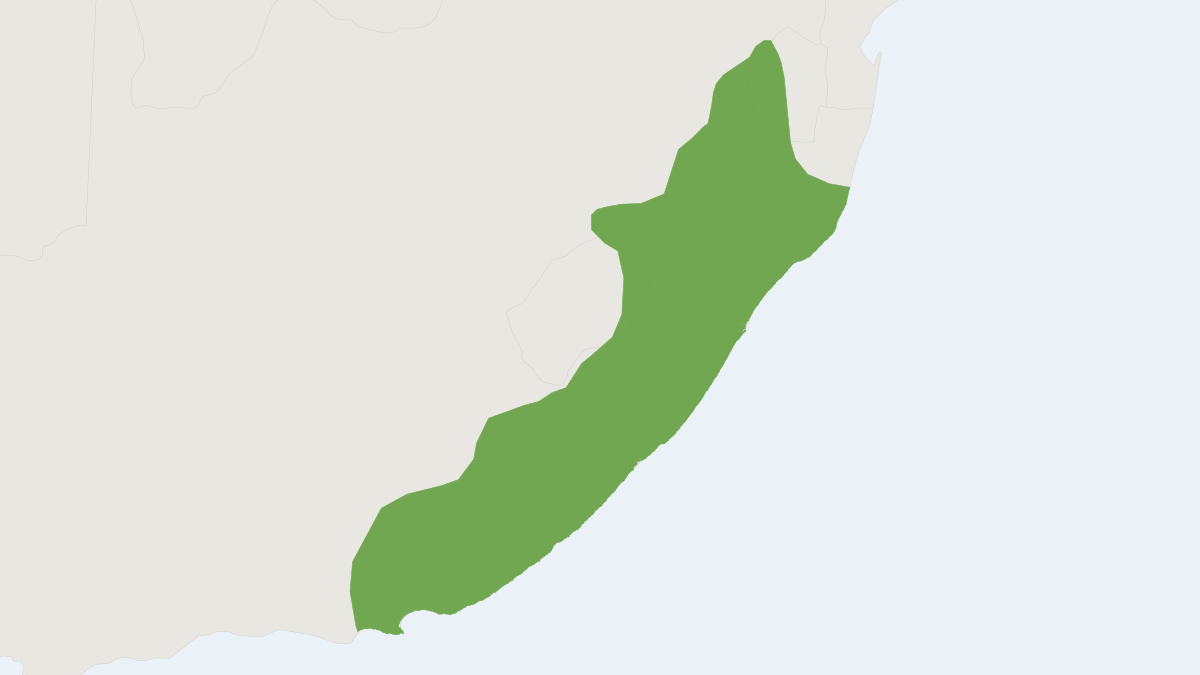 Range map of the Hottentot Golden Mole (Amblysomus hottentotus)