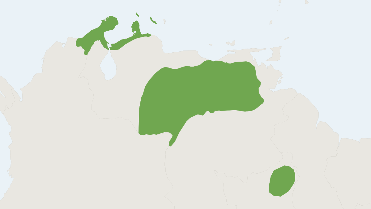 Range map of the Hummelinck's Vesper Mouse (Calomys hummelincki) covering Aruba, Colombia and Curaçao